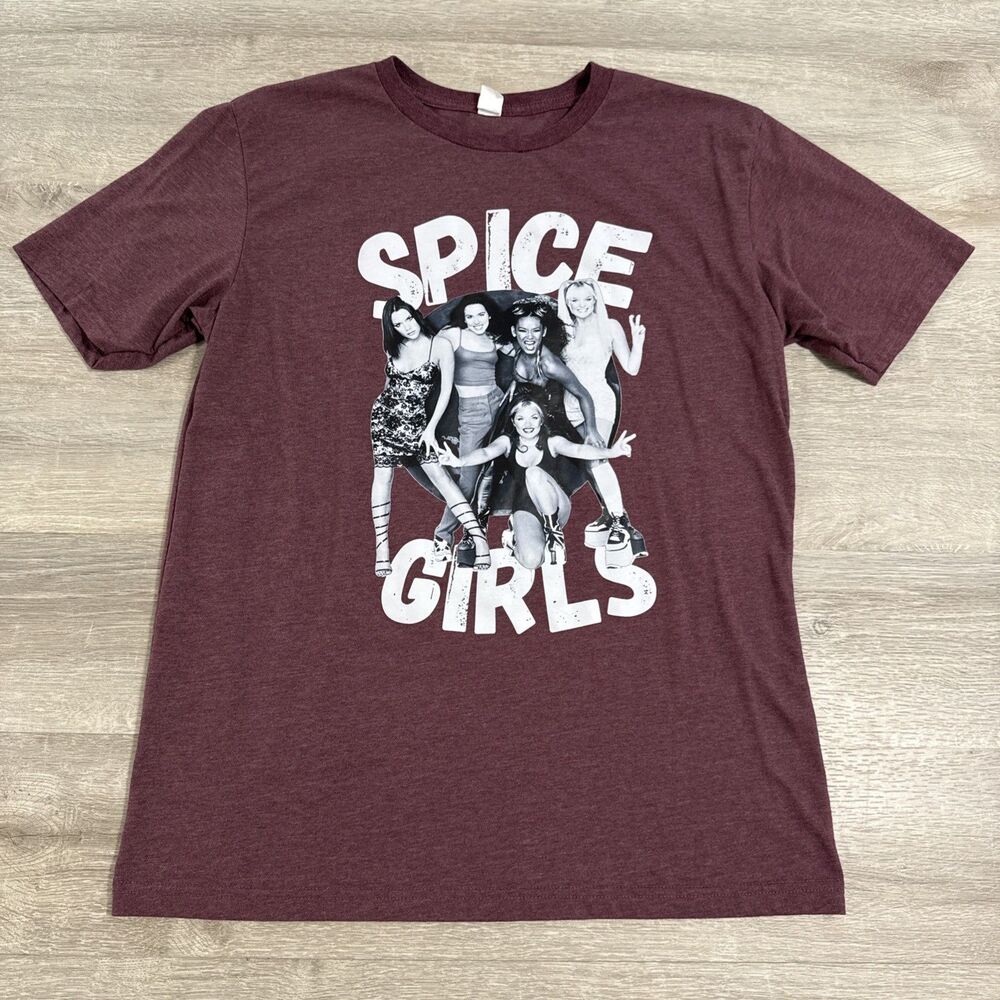 Spice Girls Shirt Men's Large Burgundy Heather Cotton Blend Girl Power